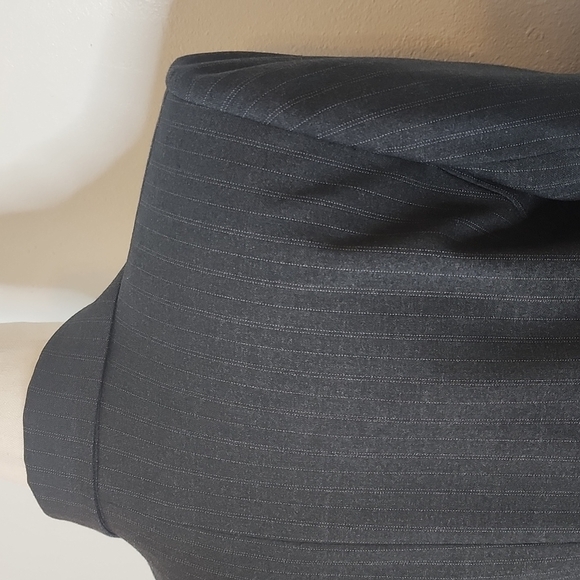 NEW Tahari ASL Pinstripe Charcoal Tailored Jacket Designer Office Blazer Coat - Picture 11 of 15